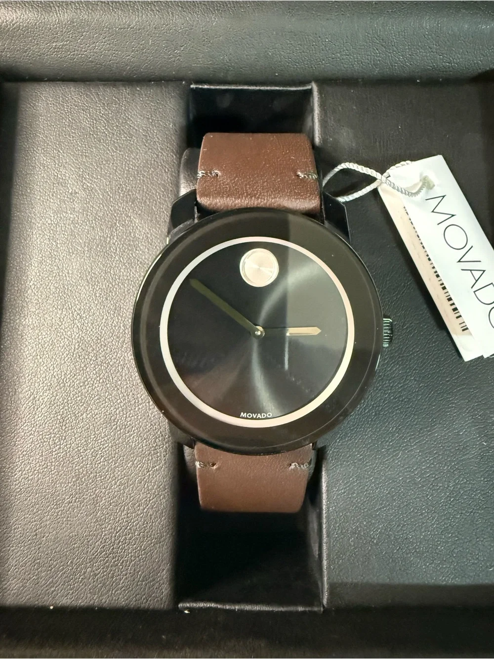 Movado Classic Black Dial Brown Leather Men’s Watch